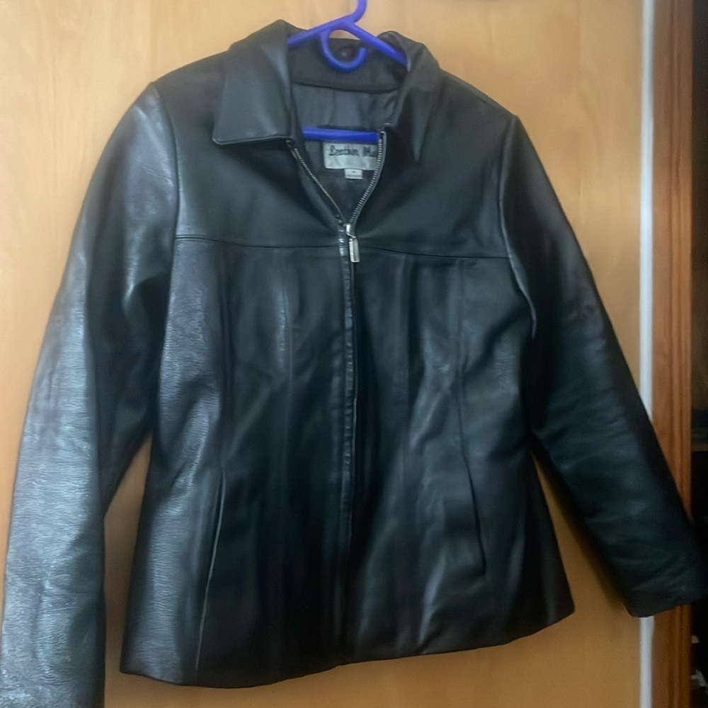 Sz medium leather jacket leather man brand
